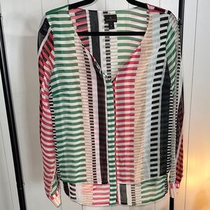 Worthington Multicolor Striped Blouse